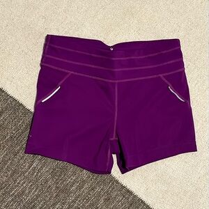 Athleta Medium Compression Shorts in Purple